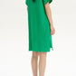 Slit Notched Short Sleeve Mini Dress