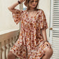 Plus Size Floral Crochet Flutter Sleeve Dress
