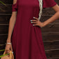 Floral Round Neck Cold-Shoulder Dress