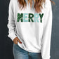 MERRY CHRISTMAS Contrast Long Sleeve Sweatshirt