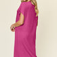 Double Take Full Size Texture Mock Neck Short Sleeve Dress