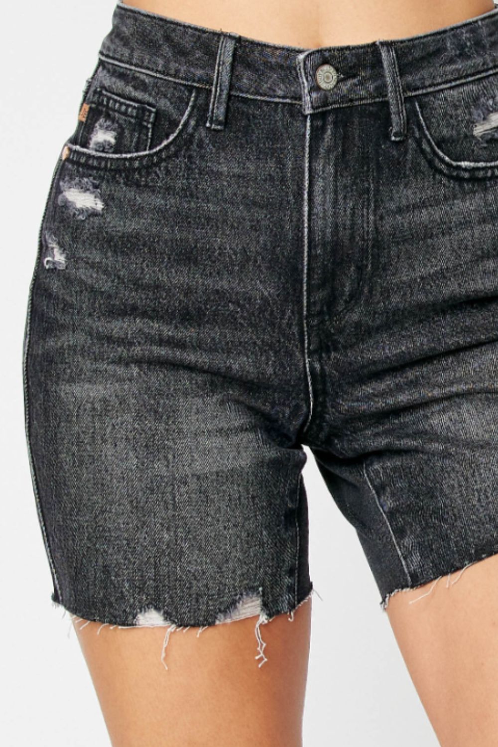 Judy Blue Full Size High Waist Tummy Control Denim Shorts *