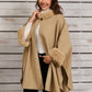 Fuzzy Trim Long Sleeve Poncho