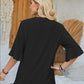 Eyelet Notched Half Sleeve T-Shirt
