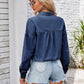 Button Up Long Sleeve Denim Jacket with Breast Pockets