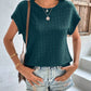 Textured Round Neck Short Sleeve Top