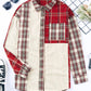 Plaid Patchwork Collared Neck Shacket