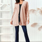 Cable-Knit Open Front Long Sleeve Cardigan