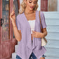 Eyelet Open Front Short Sleeve Cover Up