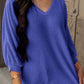 Texture V-Neck Long Sleeve Top
