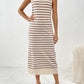 Round Neck Sleeve Midi Knit Dress