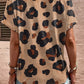 Leopard Half Button Short Sleeve T-Shirt