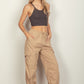 VERY J Elastic Waist Woven Cargo Pants