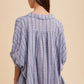 Annie Wear Striped Button Up Half Sleeve Shirt