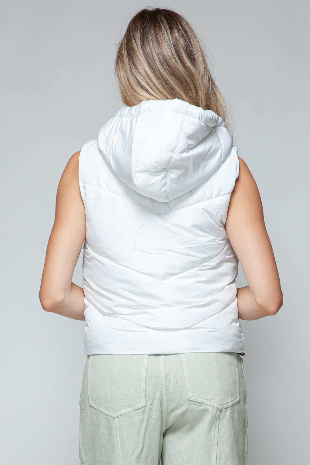 Snobbish Zip Up Quilted Hooded Vest *