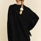 Davi & Dani High-Low Round Neck Drop Shoulder Sweater