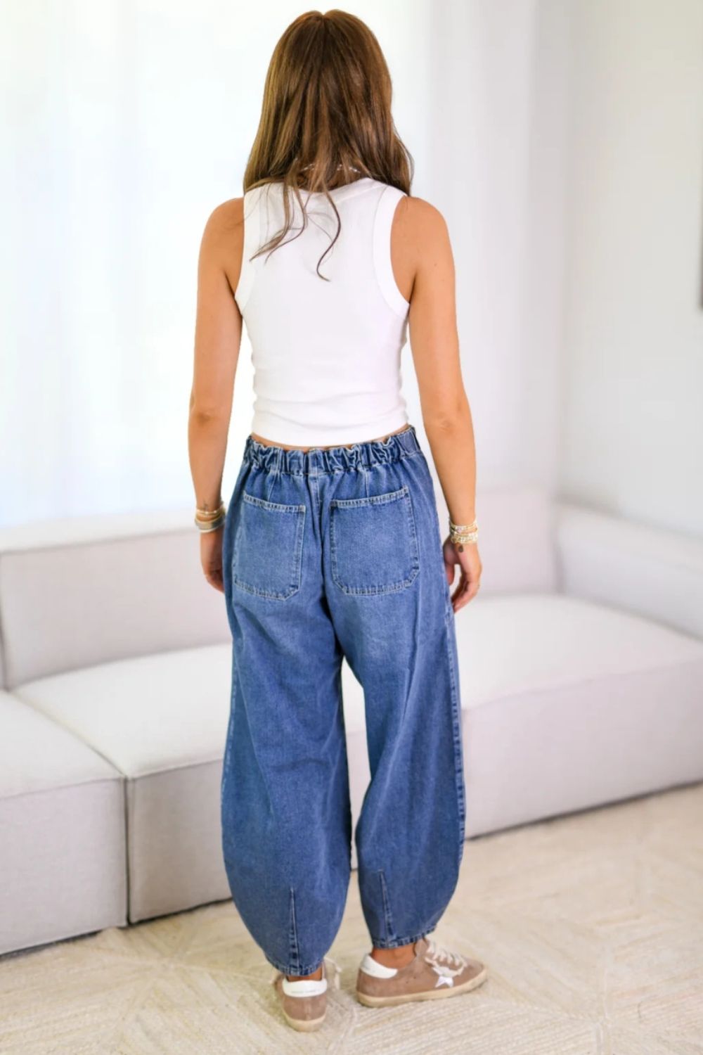 Drawstring Jeans with Pockets