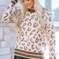 Leopard Mock Neck Long Sleeve Sweater