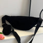 Corduroy Adjustable Strap Crossbody Bag with Pouch