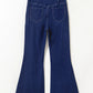 Asymmetric Waist Flare Jeans