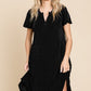 Culture Code Full Size Short Sleeve Ruffled Asymmetric Hem Dress