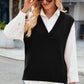Side Slit V-Neck Sweater Vest