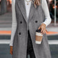 Buttoned Collared Neck Longline Vest Coat