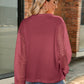 Full Size Round Neck Lace Long Sleeve T-Shirt Plus Size