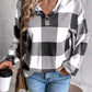 Plaid Dropped Shoulder Long Sleeve Hoodie