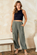 Hailey & Co Textured Rib Cargo Pants *