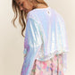 J.NNA Sequin Long Sleeve Crop T-Shirt