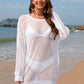 Backless Boat Neck Long Sleeve Cover Up