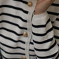 Striped Button Down Long Sleeve Cardigan
