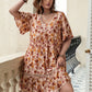 Plus Size Floral Crochet Flutter Sleeve Dress