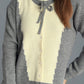 Contrast Button Down Long Sleeve Cardigan