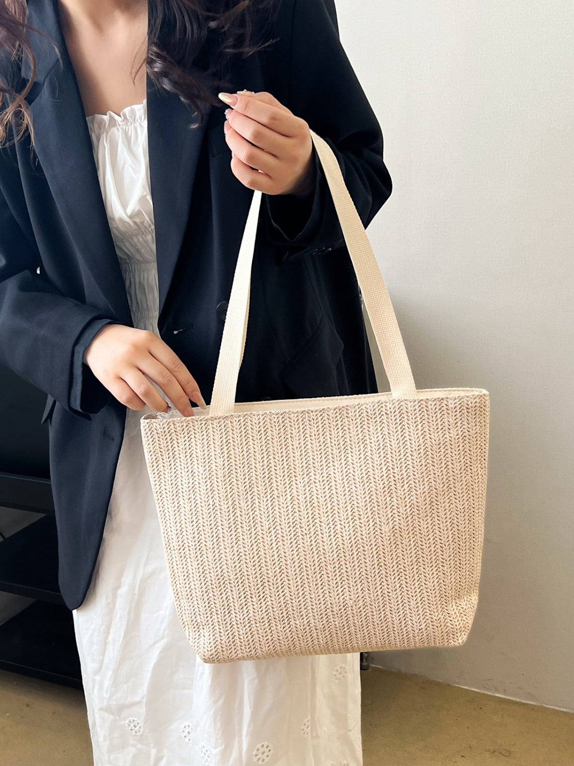 Sage & Lynnia Straw Woven Tote Bag