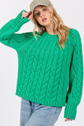 SAGE + FIG Cable-Knit Long Sleeve Sweater *