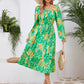 Full Size Printed Long Sleeve Midi Dress