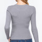 ACTIVE BASIC Full Size Ribbed Round Neck Long Sleeve Knit Top