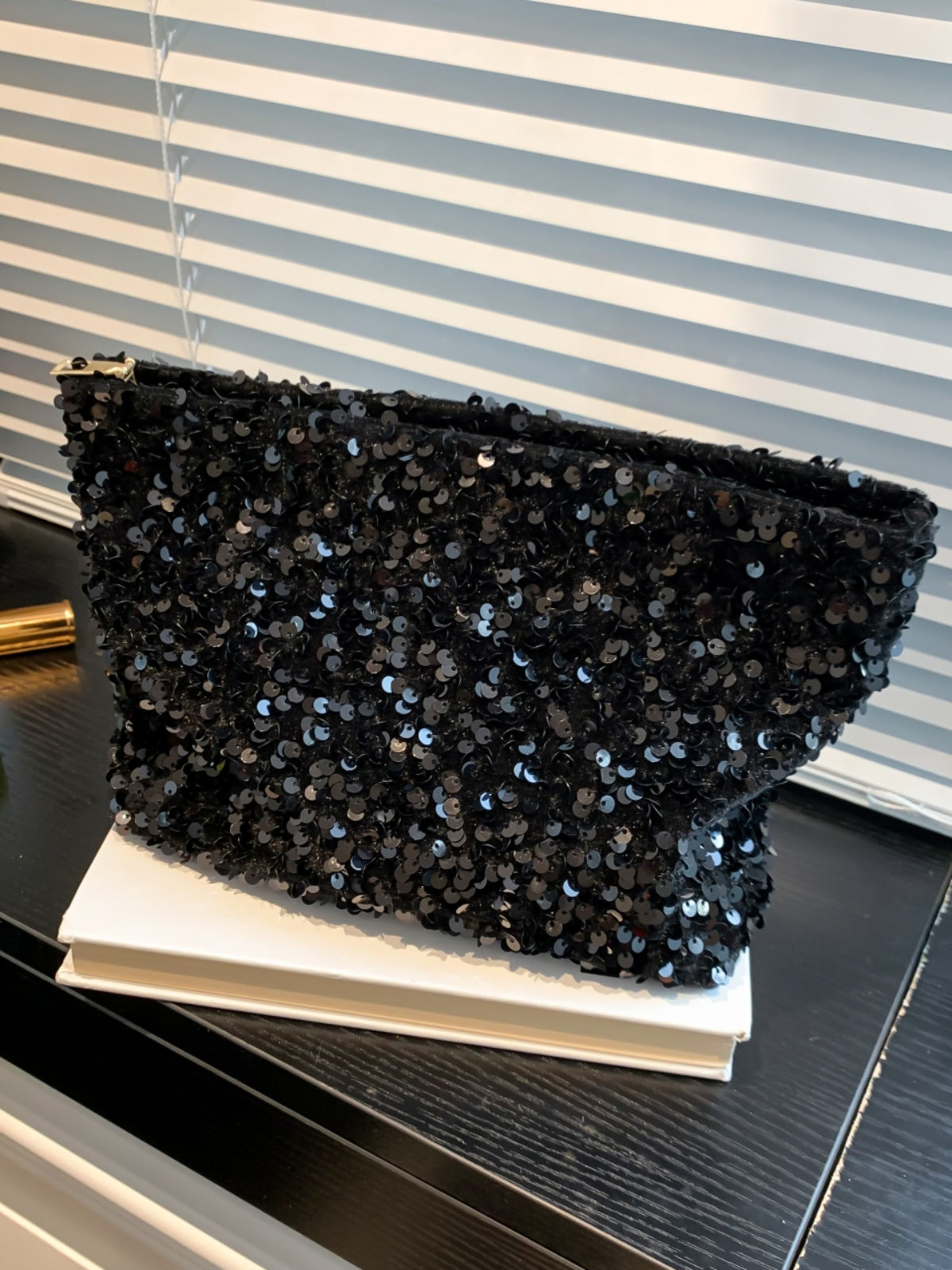 Sequin Clutch with Zipper