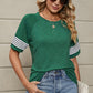 Striped Round Neck Short Sleeve T-Shirt