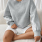 Perfee Round Neck Long Sleeve Sweatshirt