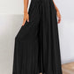 Drawstring Wide Leg Pants with Pockets