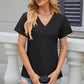 Eyelet Surplice Short Sleeve T-Shirt