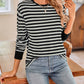 Striped Round Neck Long Sleeve T-Shirt