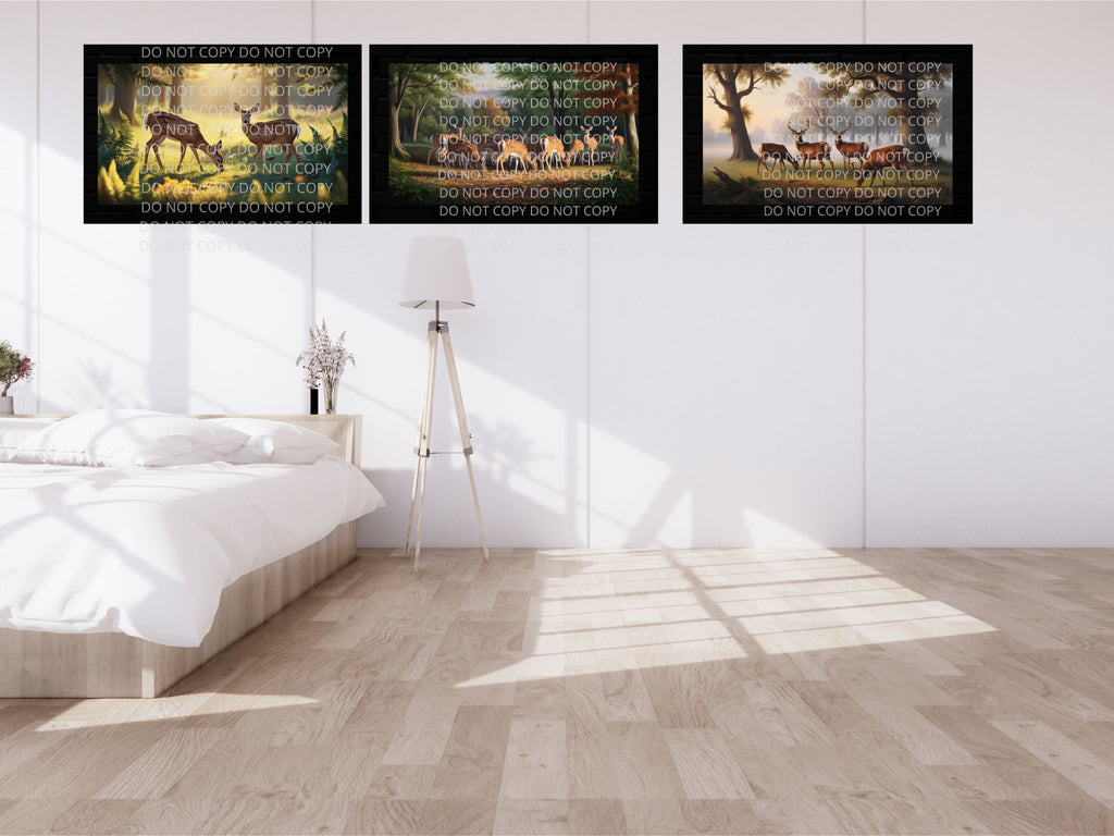 Deer in Woods Digital Art in PDF SVG PNG File Formats