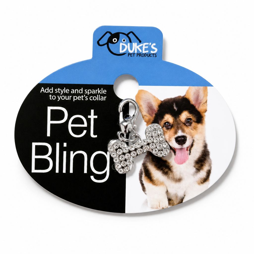 Duke's Pet Product - Silver Rhinestone Pet Bling for Collar
