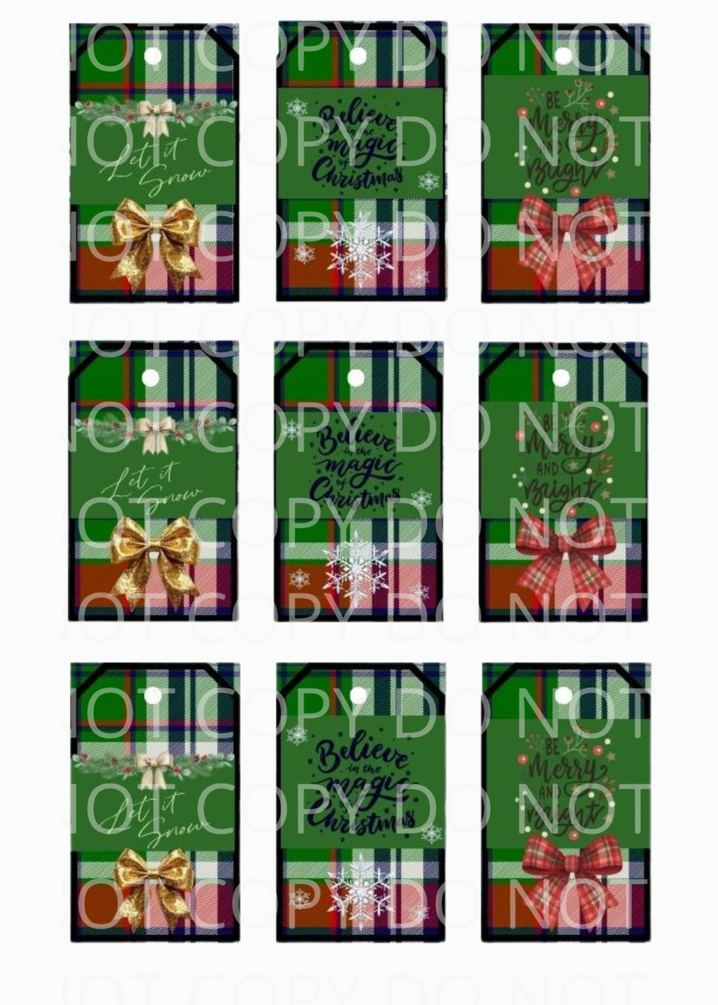 Printable Christmas Gift Tags Bundle – 12 Sheets of Assorted Buffalo Plaid, Farmhouse & Classic Holiday Gift Labels (PNG, JPG, PDF, SVG, PPTX)