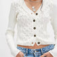 V-Neck Button Up Cropped Cardigan