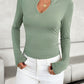 Notched Long Sleeve T-Shirt